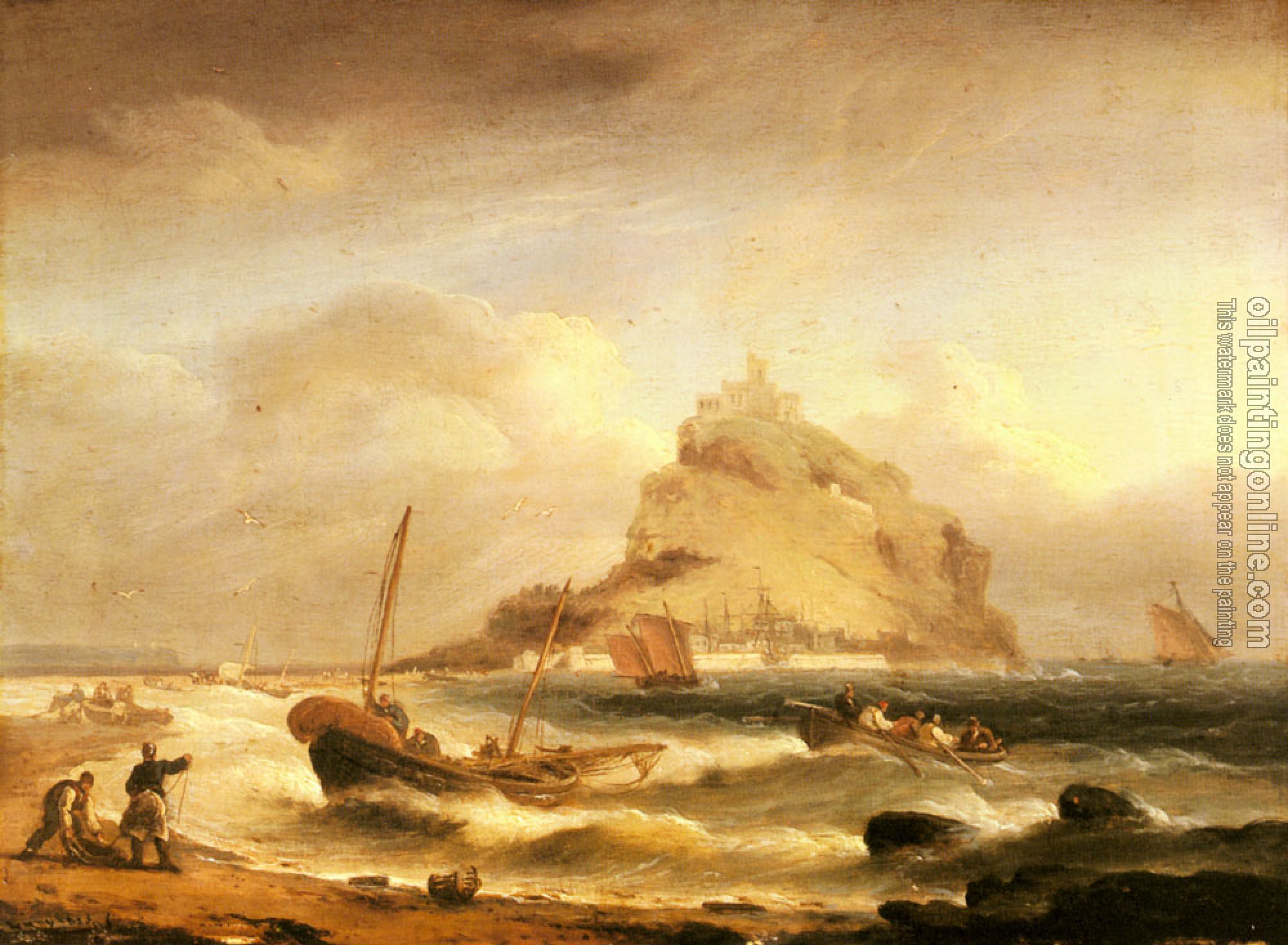 Luny, Thomas - Fishermen rowing in, before St Michael's Mount